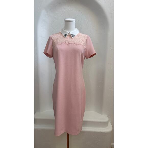 Karl Lagerfeld Paris Blush Pink Lace trim Collar Dress – Size 4 - Picture 1 of 8